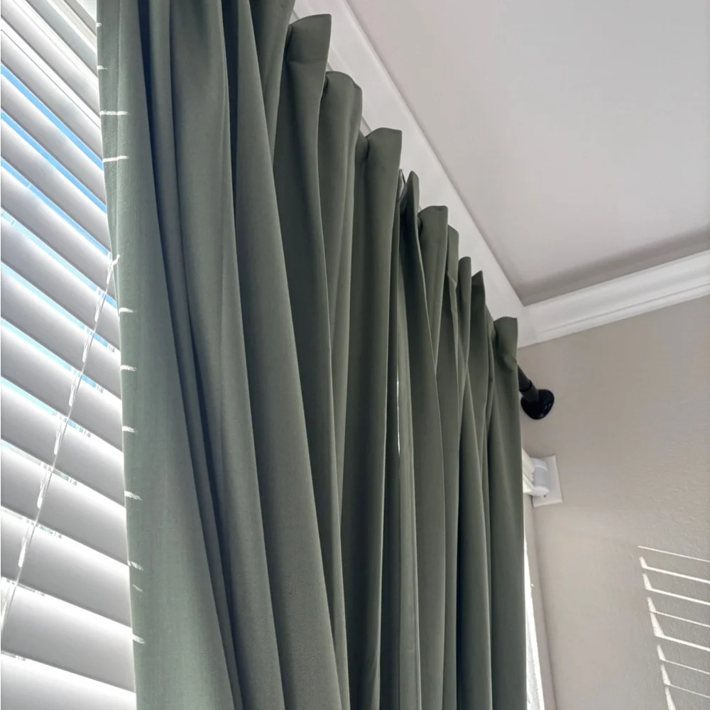 52” x 120” Solid Olive Green 100% Blackout Curtains